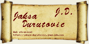 Jakša Durutović vizit kartica